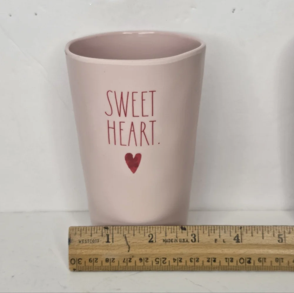 Rae Dunn Pink Sweetheart Melamine Valentine's Day Drinking Cups Set Of 4‎ NWT